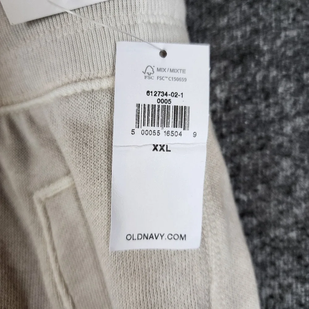 Old Navy Joggers Women XXL Cream Specially Dyed Fleece High Rise Sweatpants NWT - Picture 8 of 10
